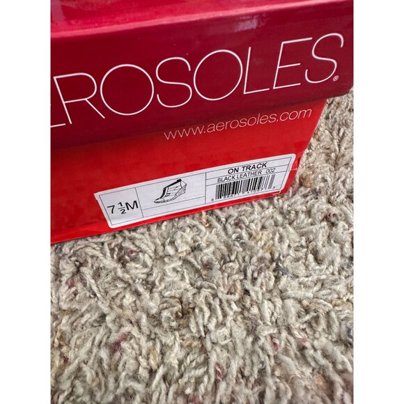 Aerosoles Ontrack Black Leather High Heels Womans 7.5 with Heel rest - Picture 4 of 9